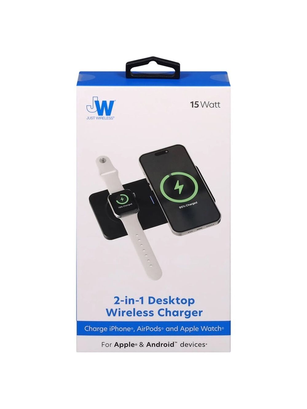 Just Wireless 2-in-1 Desktop Wireless Charger